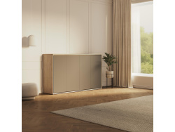 SMARTBett Schrankbett 100x200  Horizontal (M2 55cm Tiefe)  Kaiserberg Eiche/Anthrazit