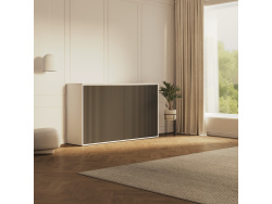 SMARTBett Schrankbett 100x200  Horizontal (M2 55cm Tiefe)  Weiss/WAVES Anthrazit