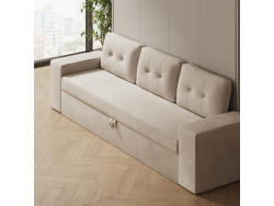 SMARTBett Murphy bed with sofa (M2 55cm depth) 160x200 Horizontal Pearl Gray