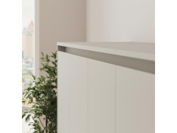 SMARTBett Murphy bed with sofa (M2 55cm depth) 160x200 Horizontal Pearl Gray