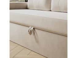SMARTBett Schrankbett mit Sofa (M2 55cm Tiefe) 160x200 Horizontal Perlgrau Sandgrau Armlehnen 26 cm