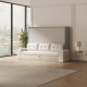 SMARTBett Schrankbett mit Sofa (M2 55cm Tiefe) 160x200 Horizontal Perlgrau Sandgrau Armlehnen 26 cm