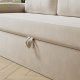 SMARTBett Schrankbett mit Sofa (M2 55cm Tiefe) 160x200 Horizontal Perlgrau Sandgrau Armlehnen 26 cm