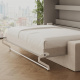 SMARTBett Schrankbett mit Sofa (M2 55cm Tiefe) 160x200 Horizontal Perlgrau Sandgrau Armlehnen 26 cm