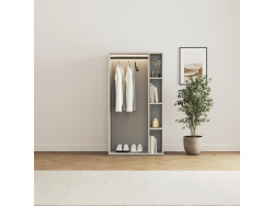 SMARTBett Wardrobe STA.2.0016 (M2 Series Depth 55cm) Height 168.2cm Pearl grey/ with 2 glass doors