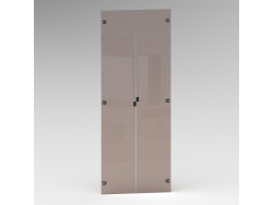 SMARTBett Wardrobe STA.2.0016 (M2 Series Depth 55cm) Height 168.2cm Stone green/ with 2 glass doors