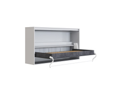 SMARTBett WAVES M2 wall bed (depth 55 cm) Horizontal 100x200 cm – with Waves anthracite ribbed front