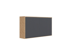 SMARTBett WAVES M2 wall bed (depth 55 cm) Horizontal 100x200 cm – with Waves anthracite ribbed front