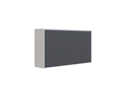 SMARTBett WAVES M2 wall bed (depth 55 cm) Horizontal 100x200 cm – with Waves anthracite ribbed front