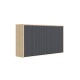 SMARTBett WAVES M2 wall bed (depth 55 cm) Horizontal 100x200 cm – with Waves anthracite ribbed front