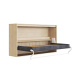 SMARTBett WAVES M2 wall bed (depth 55 cm) Horizontal 100x200 cm – with Waves anthracite ribbed front
