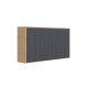 SMARTBett WAVES M2 wall bed (depth 55 cm) Horizontal 100x200 cm – with Waves anthracite ribbed front