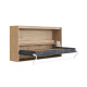 SMARTBett WAVES M2 wall bed (depth 55 cm) Horizontal 100x200 cm – with Waves anthracite ribbed front