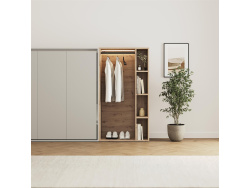 SMARTBett Schrank STA.2.0016 (Serie M2 Tiefe 55cm) Höhe 168,2cm Kaiserberg Eiche WAVES Weiss