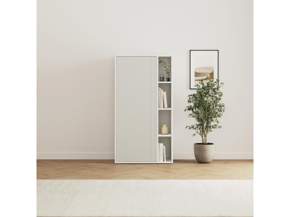 SMARTBett Wardrobe STA.2.0016 (M2 Series Depth 55cm) Height 168.2cm White WAVES White