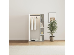 SMARTBett Wardrobe STA.2.0016 (M2 Series Depth 55cm) Height 168.2cm White WAVES White