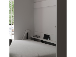 SMARTBett Classic Murphy Bed 100x200cm Vertical White /White  High Gloss  Folding Wall Bed