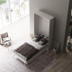 SMARTBett Classic Murphy Bed 100x200cm Vertical White /White  High Gloss  Folding Wall Bed