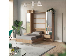 SMARTBett Schrankbett Set mit Schrankbett 120x200( 45cm Tiefe) Vertikal + 2 x 50-Schränke