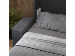 SMARTBett Murphy Bed 160x200 Horizontal M2 (Depth 55cm) Anthracite with Corner Sofa