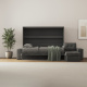 SMARTBett Murphy Bed 160x200 Horizontal M2 (Depth 55cm) Anthracite with Corner Sofa