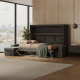 SMARTBett Murphy Bed 160x200 Horizontal M2 (Depth 55cm) Anthracite with Corner Sofa