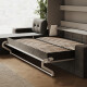 SMARTBett Murphy Bed 140x200 Horizontal M2 (Depth 55cm) Pearl grey with Corner Sofa Anthracite Armrest 11 cm