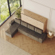 SMARTBett Schrankbett 140x200 Horizontal M2 (Tiefe 55cm) Wildeiche mit Ecksofa