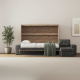 SMARTBett Schrankbett 140x200 Horizontal M2 (Tiefe 55cm) Wildeiche mit Ecksofa