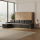 SMARTBett Schrankbett 140x200 Horizontal M2 (Tiefe 55cm) Wildeiche mit Ecksofa