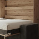 SMARTBett Murphy Bed 140x200 Horizontal M2 (Depth 55cm) Wild Oak with Corner Sofa Anthracite Armrest 26 cm
