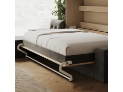 SMARTBett Schrankbett 140x200 Horizontal M2 (Tiefe 55cm) Kaiserberg Eiche mit Ecksofa Anthtazit