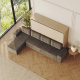SMARTBett Schrankbett 140x200 Horizontal M2 (Tiefe 55cm) Kaiserberg Eiche mit Ecksofa Anthtazit
