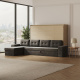SMARTBett Schrankbett 140x200 Horizontal M2 (Tiefe 55cm) Kaiserberg Eiche mit Ecksofa Anthtazit
