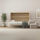 SMARTBett Schrankbett 140x200 Horizontal M2 (Tiefe 55cm) Kaiserberg Eiche mit Ecksofa Sandgrau | Armlehnen 11 cm
