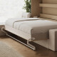 SMARTBett Schrankbett 140x200 Horizontal M2 (Tiefe 55cm) Kaiserberg Eiche mit Ecksofa Sandgrau | Armlehnen 11 cm