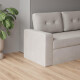 SMARTBett Schrankbett 140x200 Horizontal M2 (Tiefe 55cm) Kaiserberg Eiche mit Ecksofa Sandgrau | Armlehnen 11 cm