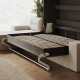 SMARTBett Murphy Bed 160x200 Horizontal M2 (Depth 55cm) Anthracite with Corner Sofa Sand grey Armrest 11 cm