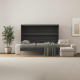 SMARTBett Schrankbett 160x200 Horizontal M2 (Tiefe 55cm) Anthrazit mit Ecksofa Sandgrau Armlehnen 26 cm