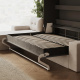 SMARTBett Schrankbett 160x200 Horizontal M2 (Tiefe 55cm) Anthrazit mit Ecksofa Sandgrau Armlehnen 26 cm
