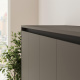 SMARTBett Schrankbett 160x200 Horizontal M2 (Tiefe 55cm) Anthrazit mit Ecksofa Sandgrau Armlehnen 26 cm