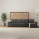 SMARTBett Schrankbett 160x200 Horizontal M2 (Tiefe 55cm) Wildeiche mit Ecksofa