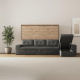 SMARTBett Schrankbett 160x200 Horizontal M2 (Tiefe 55cm) Wildeiche mit Ecksofa