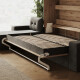 SMARTBett Murphy Bed 160x200 Horizontal M2 (Depth 55cm) Wild Oak with Corner Sofa Anthracite Armrest 11 cm
