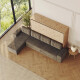 SMARTBett Schrankbett 160x200 Horizontal M2 (Tiefe 55cm) Wildeiche mit Ecksofa Anthrazit Armlehnen 26 cm