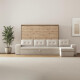 SMARTBett Schrankbett 160x200 Horizontal M2 (Tiefe 55cm) Wildeiche mit Ecksofa Sandgrau Armlehnen 26 cm