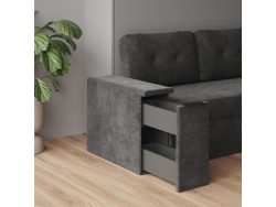 SMARTBett Schrankbett 160x200 Horizontal M2 (Tiefe 55cm) Kaiserberg Eiche mit Ecksofa