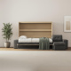 SMARTBett Schrankbett 160x200 Horizontal M2 (Tiefe 55cm) Kaiserberg Eiche mit Ecksofa