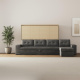 SMARTBett Schrankbett 160x200 Horizontal M2 (Tiefe 55cm) Kaiserberg Eiche mit Ecksofa Anthrazit Armlehnen 26 cm mit Schubladen