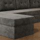 SMARTBett Schrankbett 160x200 Horizontal M2 (Tiefe 55cm) Kaiserberg Eiche mit Ecksofa Anthrazit Armlehnen 26 cm mit Schubladen